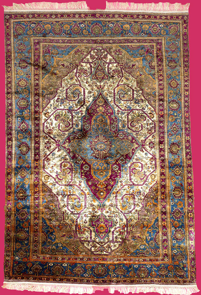 Persian Kashan Silk Rug | Turkuaz Gallery